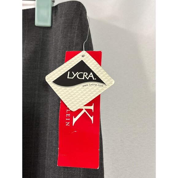 Vintage Y2K Anne Klein Stretch Gray Wool Blend Dress Pants Size 4 Pinstripe New - Picture 3 of 6